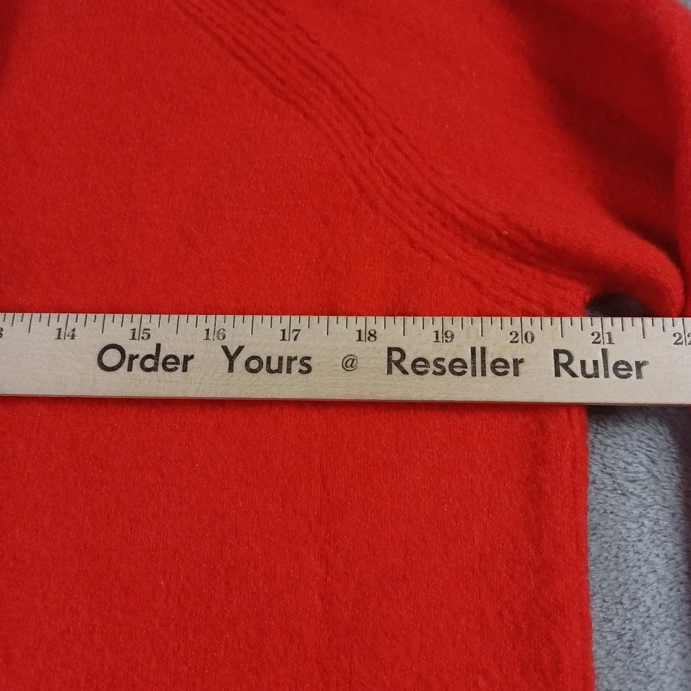 J Crew Sweater‎ Womens Medium Red Turtleneck Wool Blend Pullover Preppy Casual